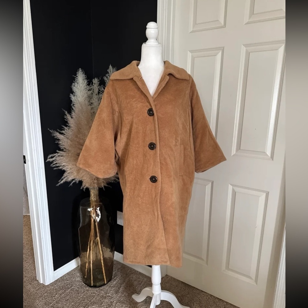 Victor Alfaro Rabbit Hair Wool Luxury Blend Coat Womens Tan Brown
size Large - Picture 6 of 12